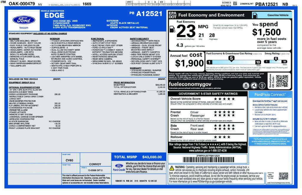 Used 2023 Ford Edge SEL w/ Convenience Package AWD/4WD image 5