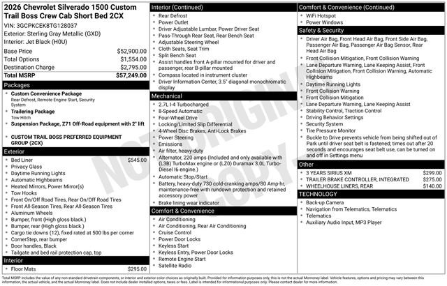 Used 2026 Chevrolet Silverado 1500 Custom Trail Boss image 2