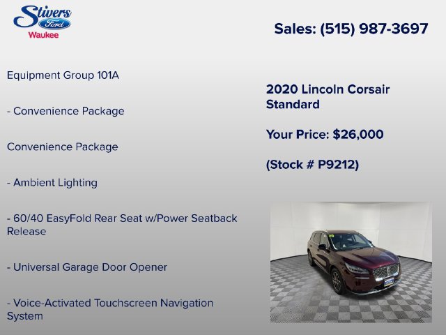 Used 2020 Lincoln Corsair AWD w/ Equipment Group 101A image 8