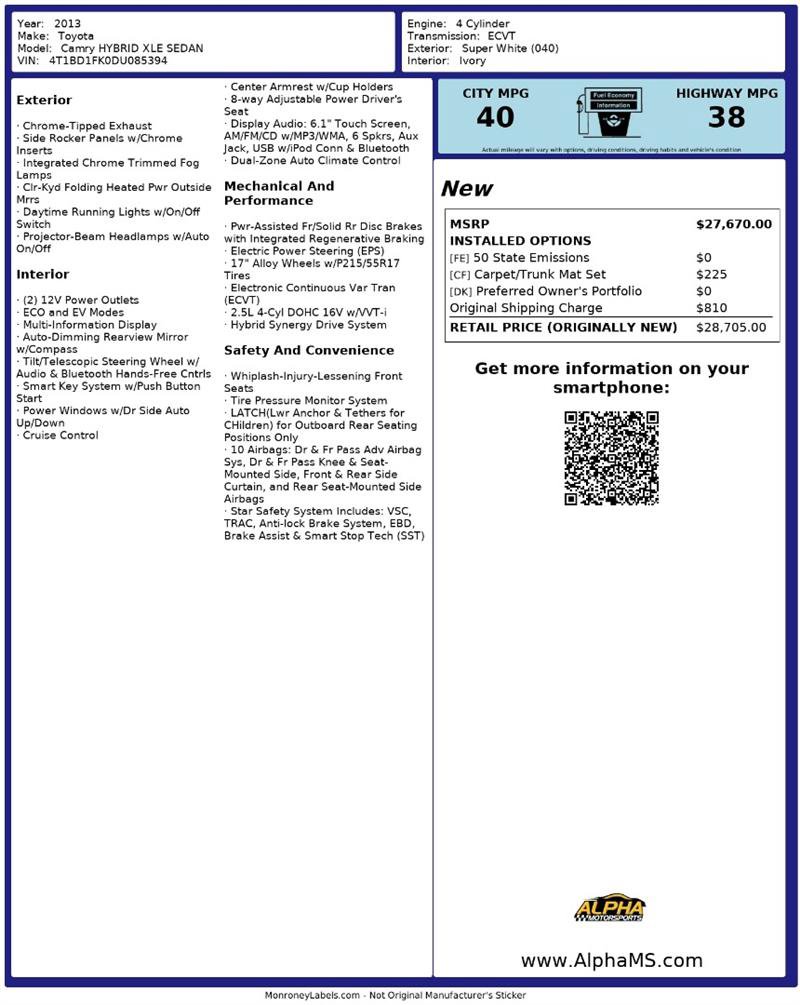 Used 2013 Toyota Camry XLE image 3