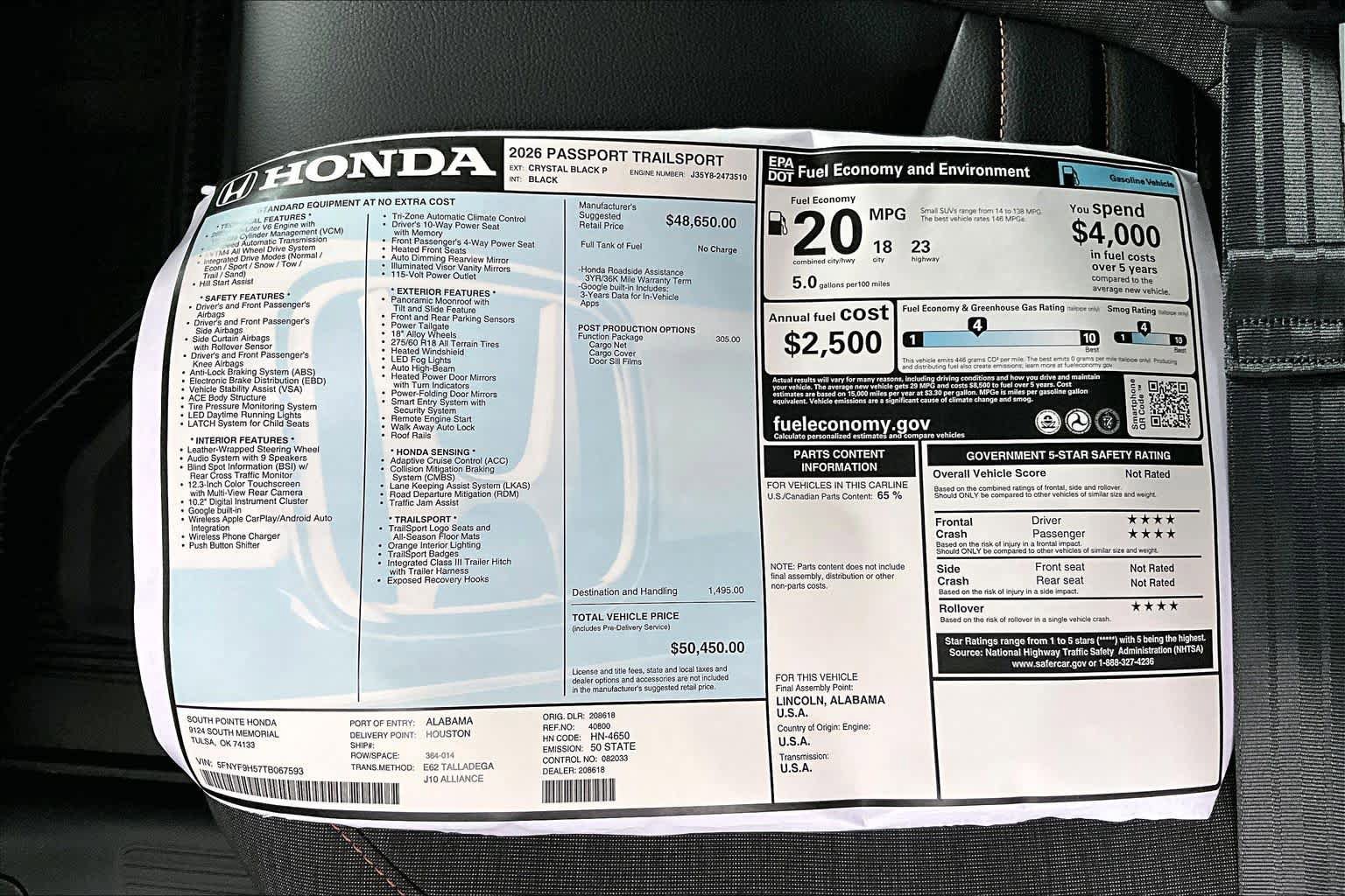 New 2026 Honda Passport TrailSport image 22