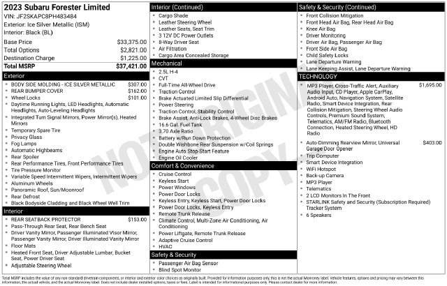 Used 2023 Subaru Forester Limited AWD/4WD image 37