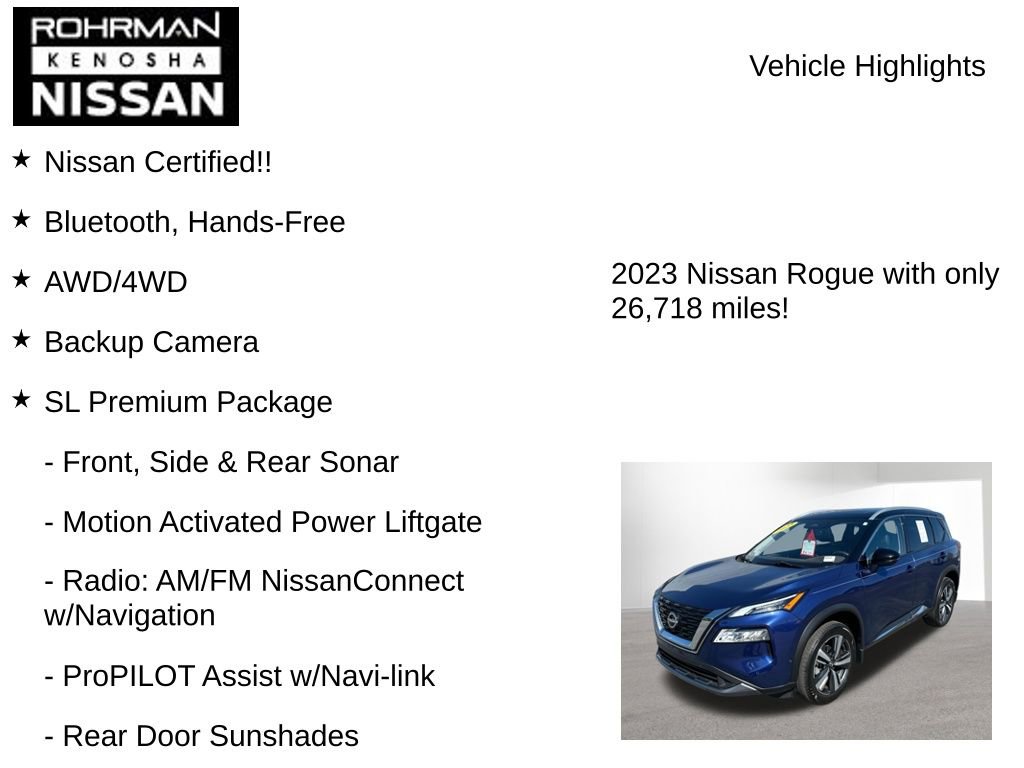 Certified 2023 Nissan Rogue SL w/ SL Premium Package AWD/4WD image 8