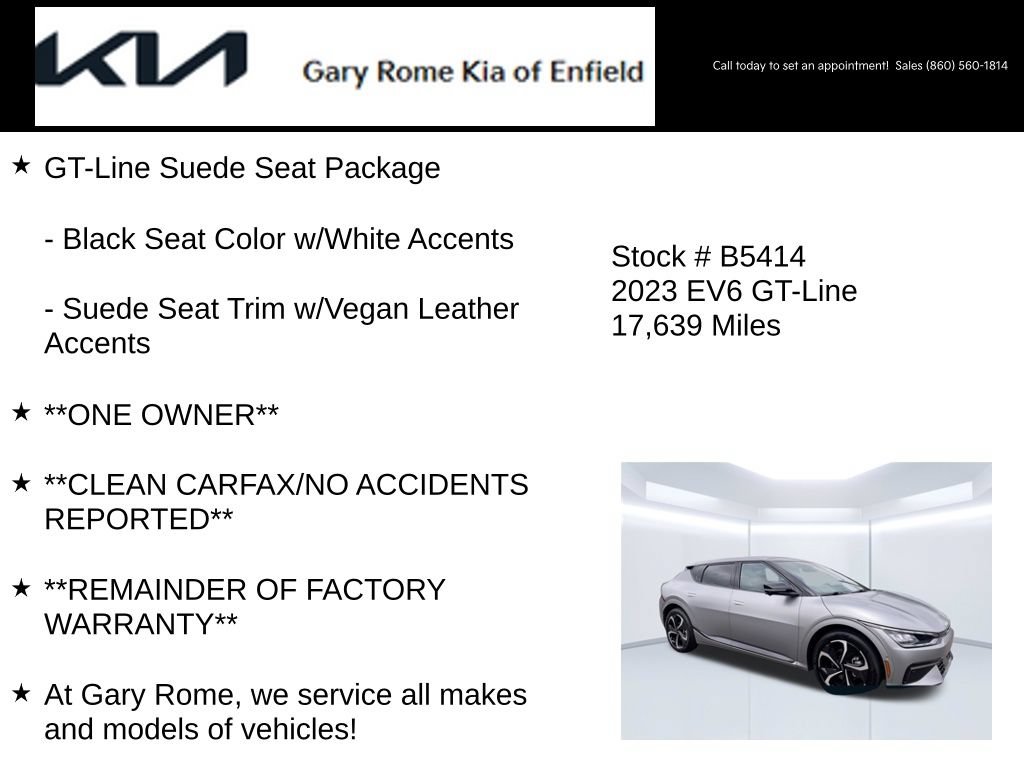 Certified 2023 Kia EV6 GT-Line w/ GT-Line Suede Seat Package AWD/4WD image 7
