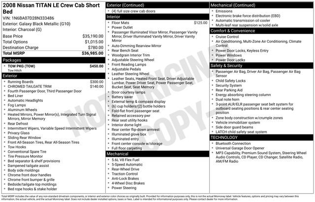 Used 2008 Nissan Titan LE w/ Tow Pkg RWD image 8