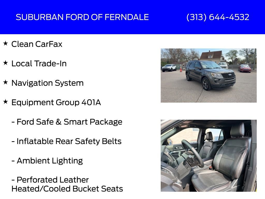 Used 2018 Ford Explorer Sport w/ Equipment Group 401A image 4