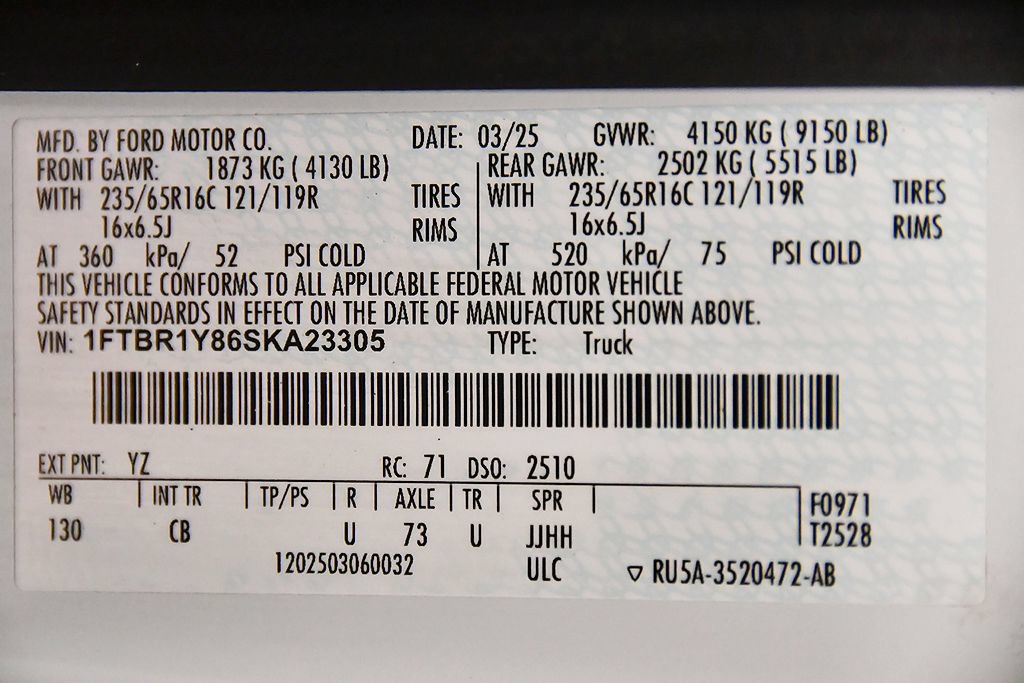 Used 2025 Ford Transit 250 Low Roof w/ Exterior Upgrade Package RWD image 11