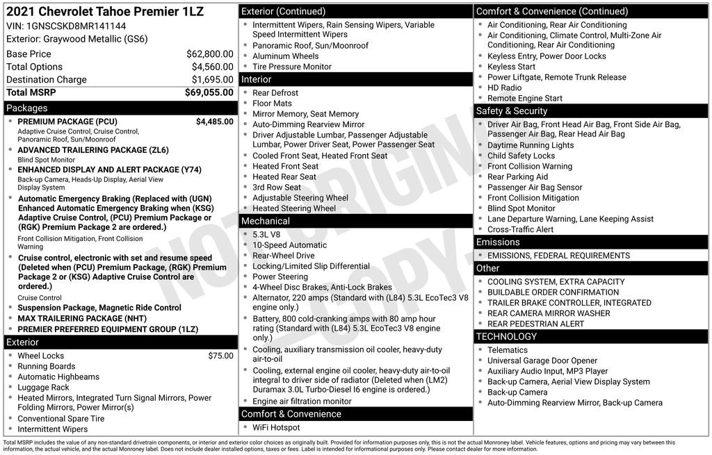 Used 2021 Chevrolet Tahoe Premier w/ Premium Package image 36