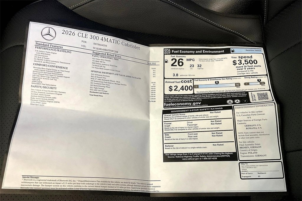 New 2026 Mercedes-Benz CLE 300 4MATIC Cabriolet image 11