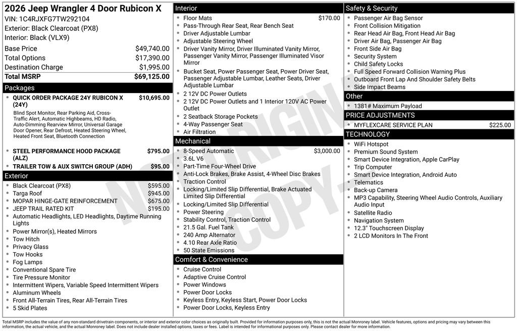 New 2026 Jeep Wrangler Unlimited Rubicon AWD/4WD image 6