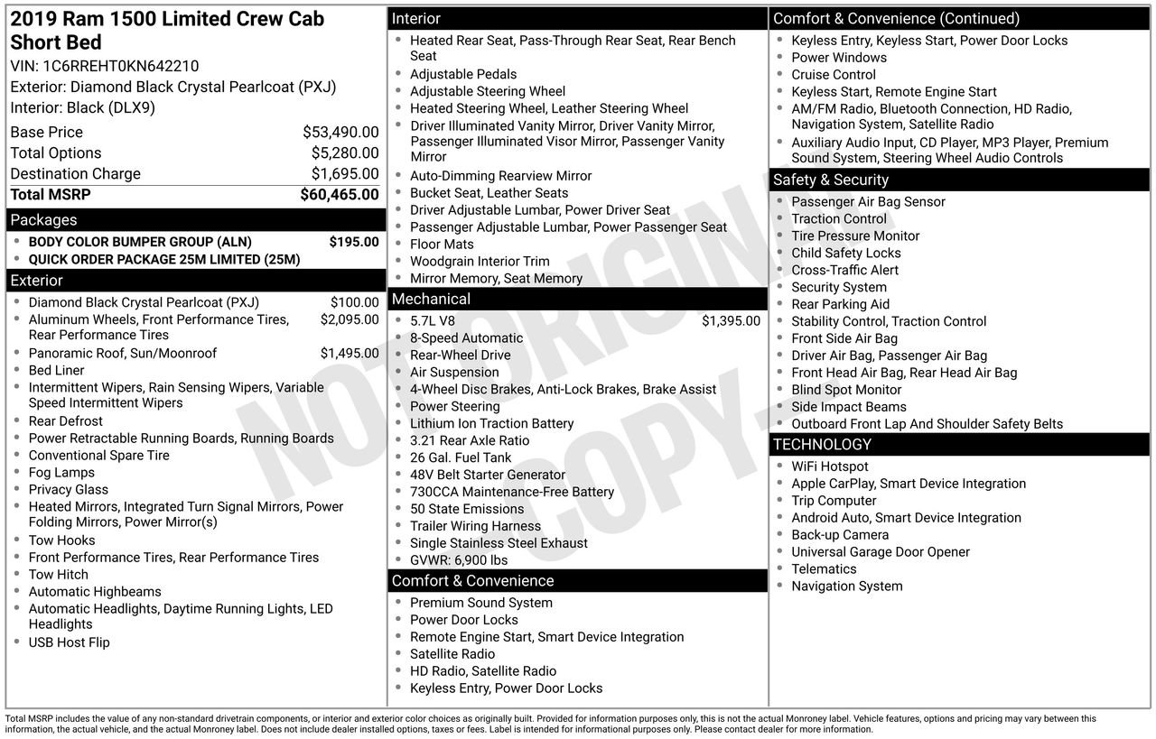 Used 2019 RAM 1500 Limited w/ Body Color Bumper Group image 37