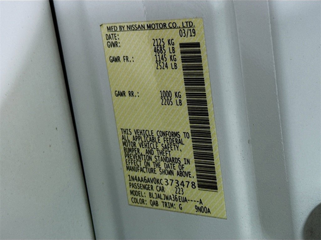 Used 2019 Nissan Maxima 3.5 SV w/ Floor Mat Group image 36