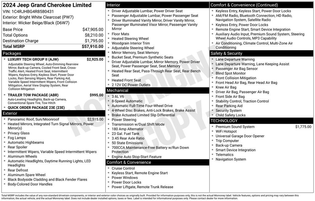 Used 2024 Jeep Grand Cherokee Limited w/ Luxury Tech Group II AWD/4WD image 52