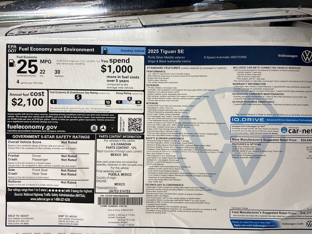 New 2025 Volkswagen Tiguan SE image 22