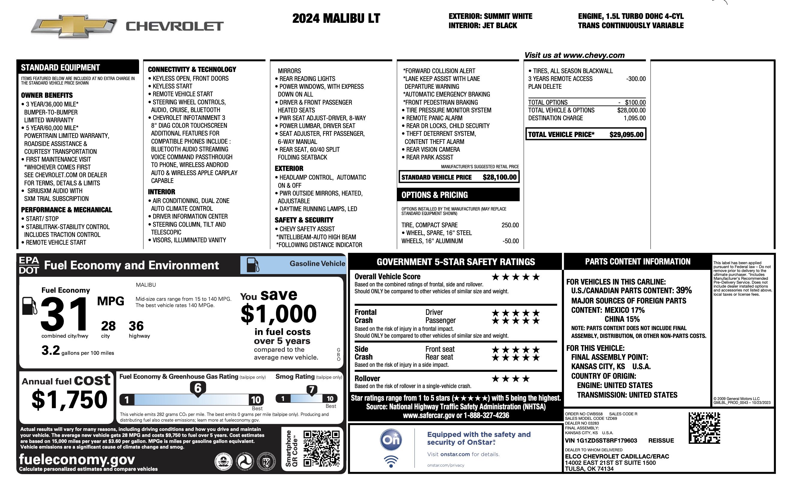 Used 2024 Chevrolet Malibu LT FWD image 4
