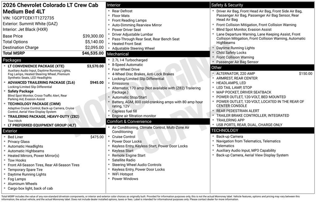 New 2026 Chevrolet Colorado LT w/ LT Convenience Package AWD/4WD image 25