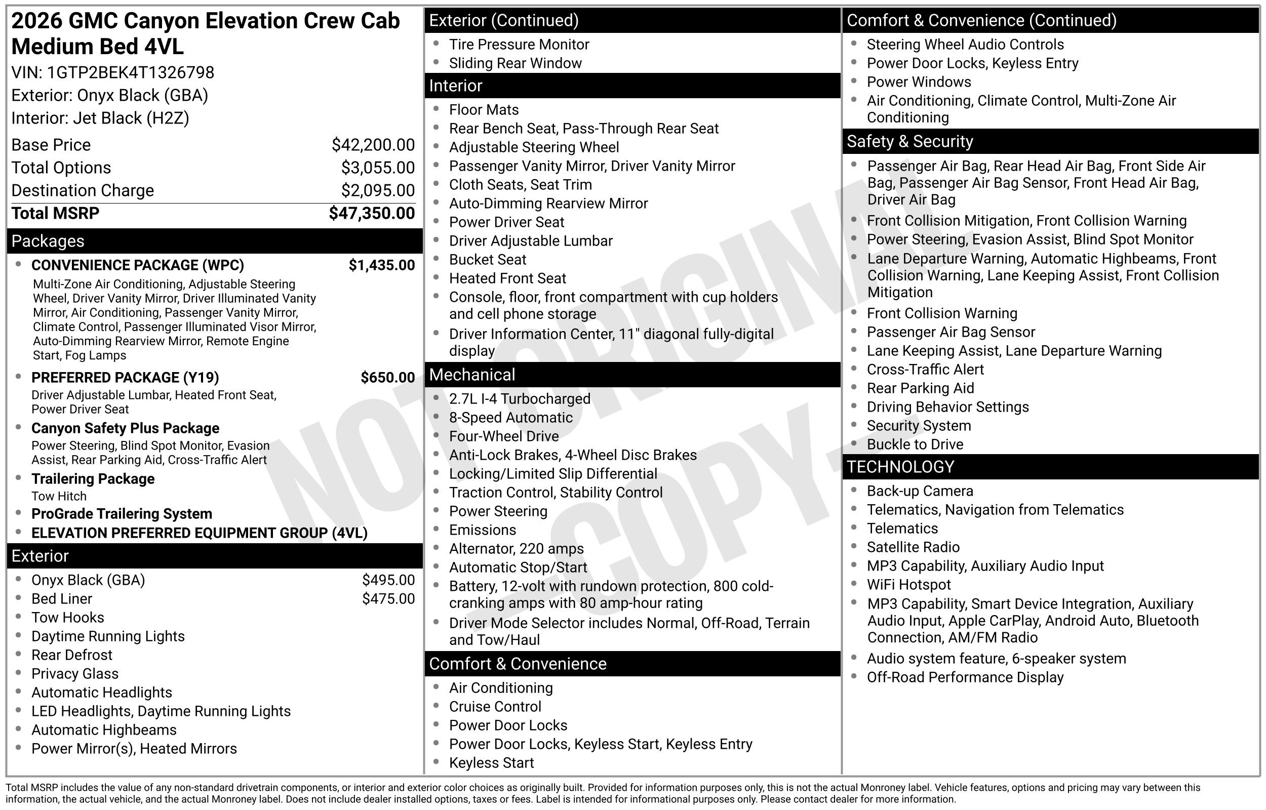 New 2026 GMC Canyon Elevation w/ Convenience Package AWD/4WD image 3