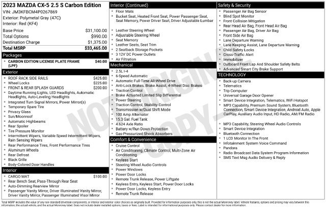 Used 2023 MAZDA CX-5 Carbon Edition AWD/4WD image 40