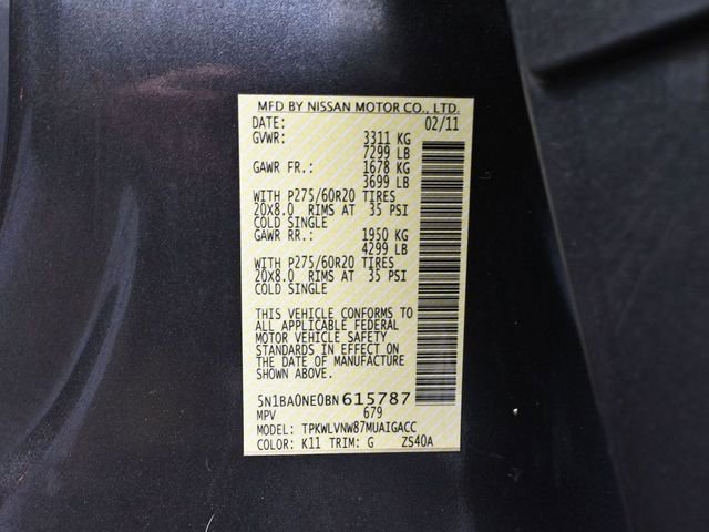 Used 2011 Nissan Armada Platinum w/ 2nd Row Captain Seat Pkg image 53