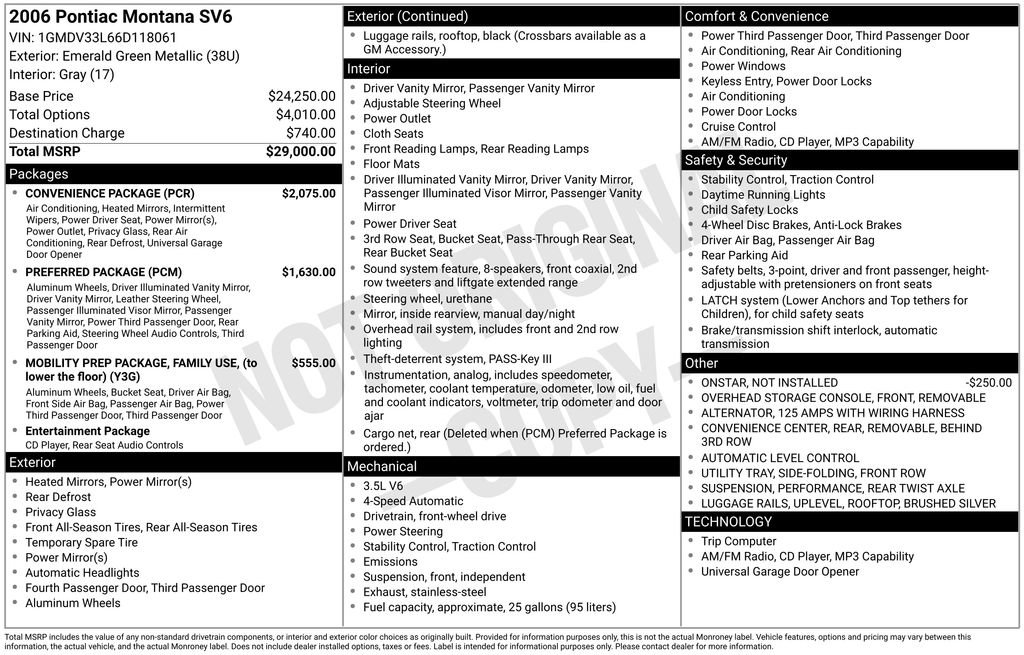 Used 2006 Pontiac Montana SV6 w/ Convenience Package FWD image 40
