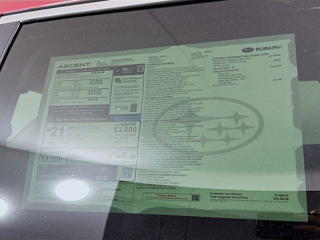 New 2025 Subaru Ascent Limited image 12