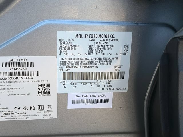 Used 2022 Ford Edge SEL AWD/4WD image 49