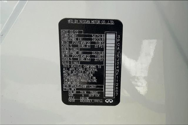 Used 2022 INFINITI QX55 Luxe w/ Cargo Package image 30