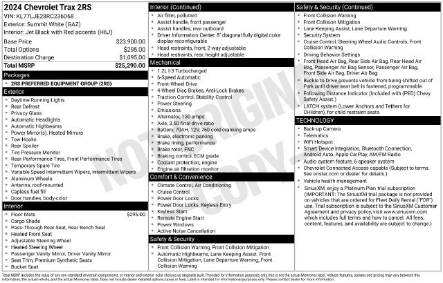 Used 2024 Chevrolet Trax RS FWD image 37