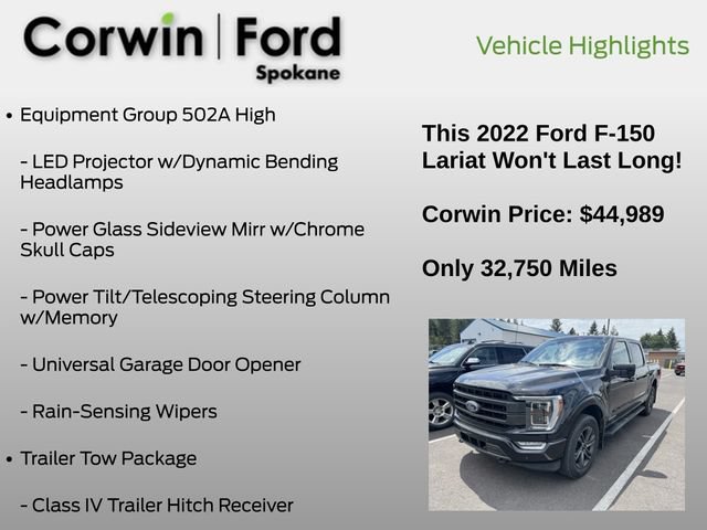 Used 2022 Ford F150 Lariat w/ Equipment Group 502A High AWD/4WD image 11