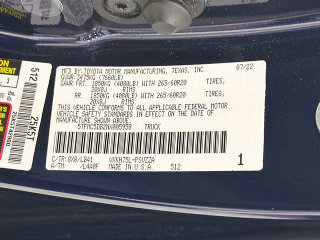 Used 2022 Toyota Tundra 1794 Edition w/ Advanced Package AWD/4WD image 37
