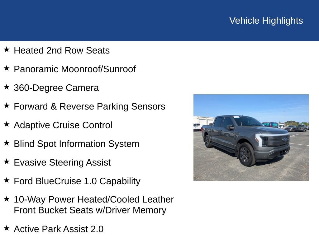 Certified 2023 Ford F150 Lightning Lariat w/ Equipment Group 511A High image 33