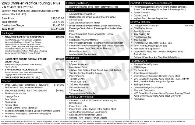 Used 2020 Chrysler Pacifica Touring-L Plus FWD image 38