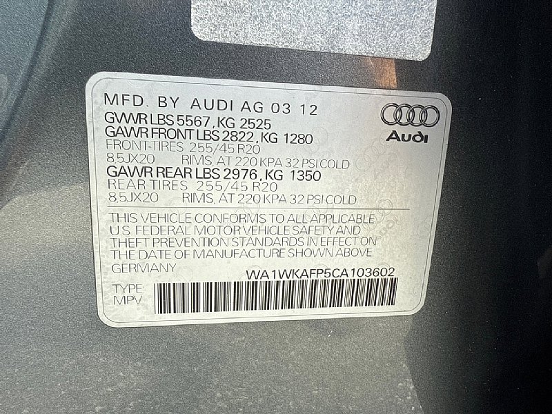 Used 2012 Audi Q5 3.2 Prestige w/ Prestige Pkg image 26