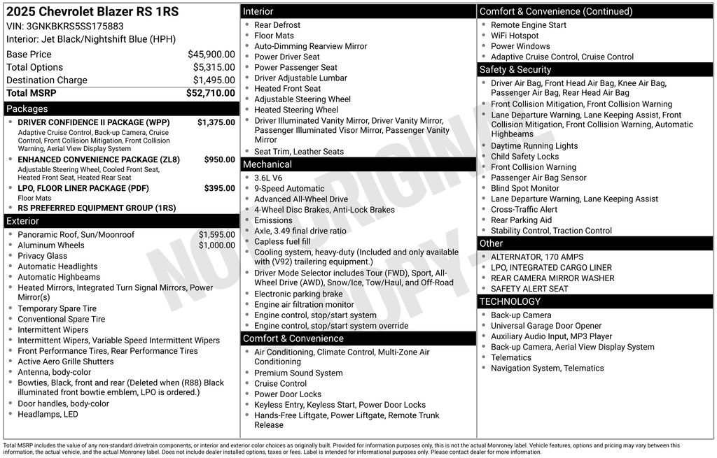 Used 2025 Chevrolet Blazer RS w/ Driver Confidence II Package image 6