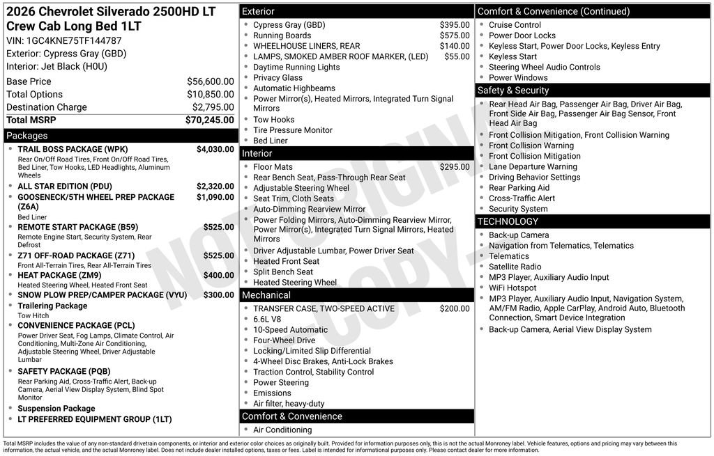 Used 2026 Chevrolet Silverado 2500 LT w/ Trail Boss Package AWD/4WD image 3