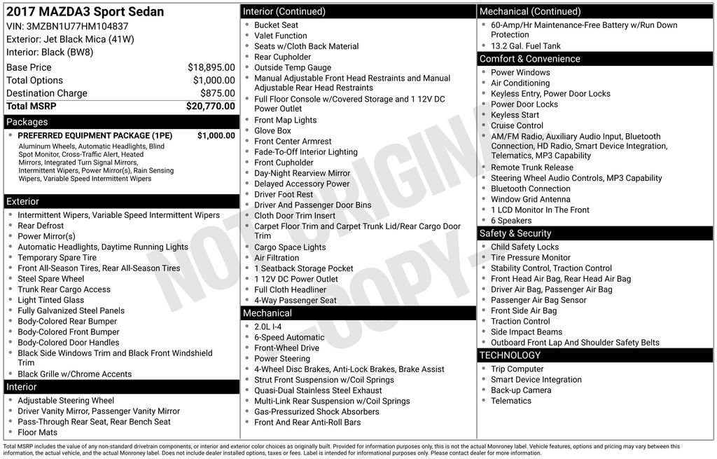 Used 2017 MAZDA MAZDA3 Sport w/ Preferred Equipment Package image 32