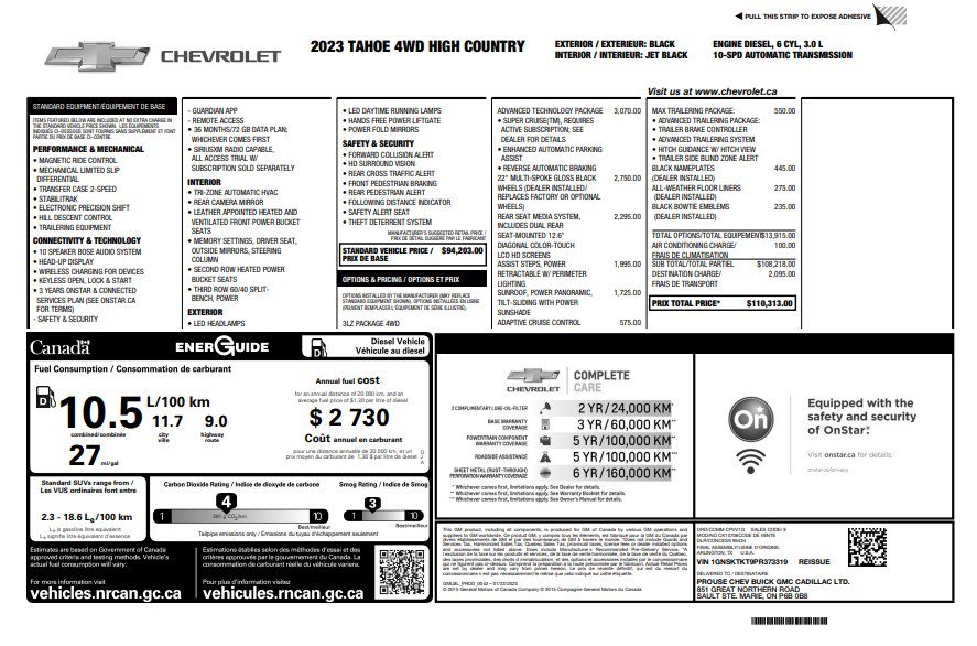 Certified 2023 Chevrolet Tahoe High Country w/ Advanced Technology Package AWD/4WD image 38
