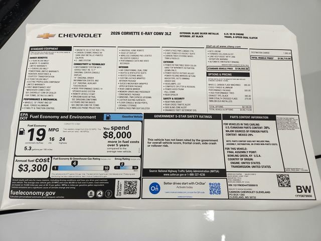 New 2026 Chevrolet Corvette E-Ray w/ ZER Performance Package image 35