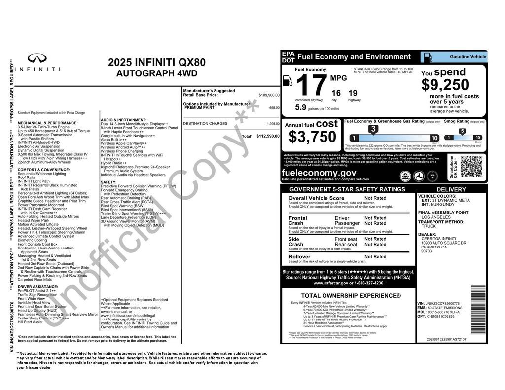 Used 2025 INFINITI QX80 Autograph AWD/4WD image 3