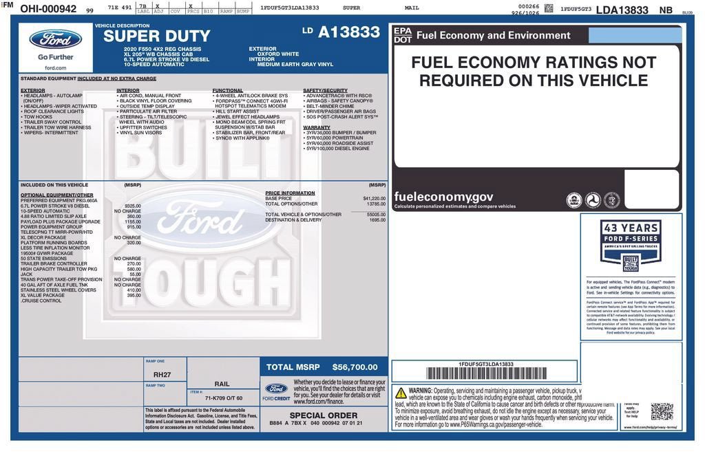 Used 2020 Ford F550 2WD Regular Cab Super Duty image 34