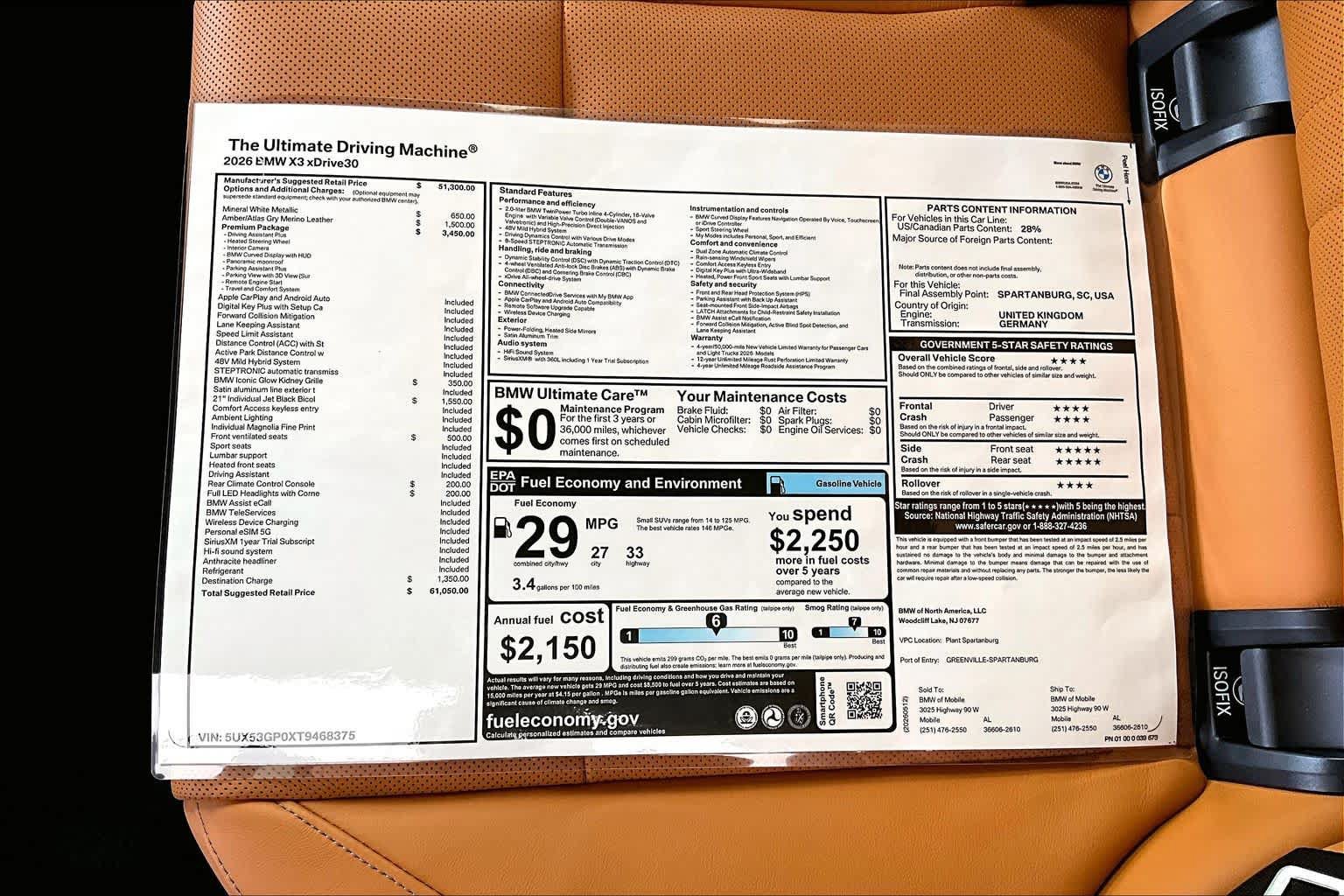 New 2026 BMW X3 xDrive30i w/ Premium Package AWD/4WD image 19