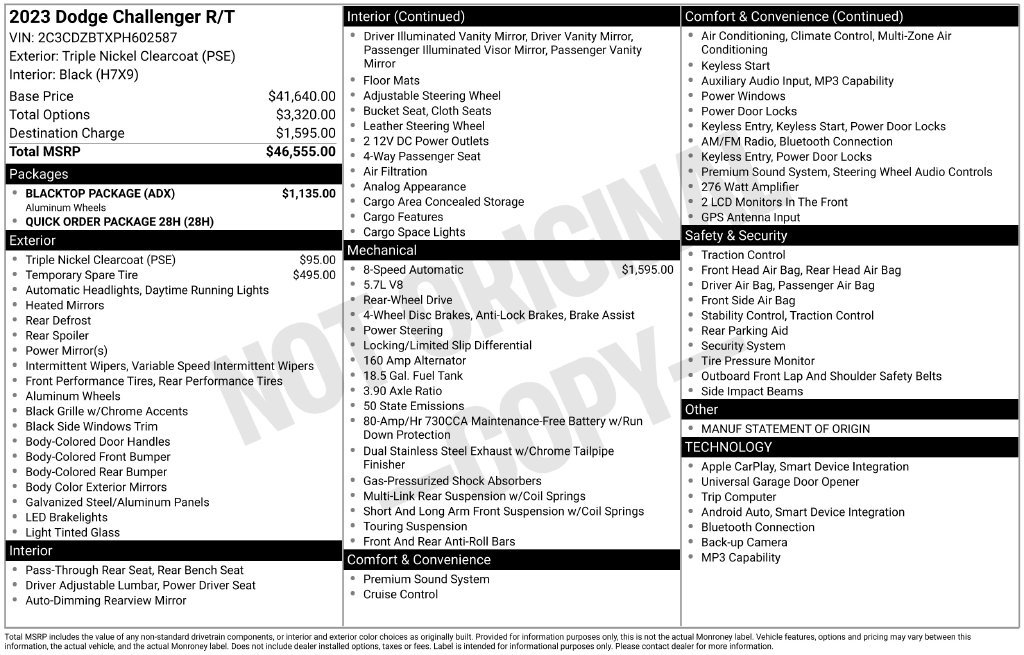 Used 2023 Dodge Challenger R/T w/ Blacktop Package RWD image 5