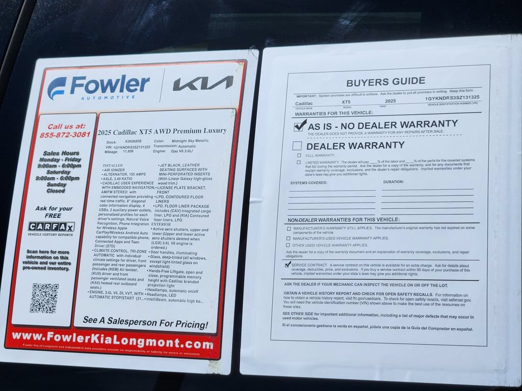 Used 2025 Cadillac XT5 Premium Luxury w/ LPO, Floor Liner Package AWD/4WD image 31