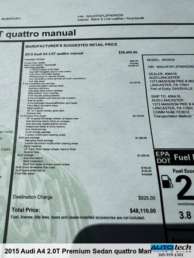 Used 2015 Audi A4 2.0T Premium Plus w/ Technology Package AWD/4WD image 39