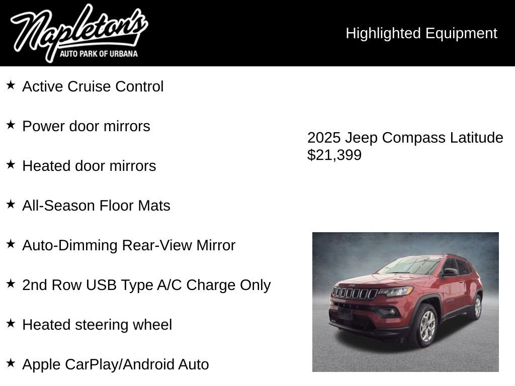 Used 2025 Jeep Compass Latitude w/ Sun & Sound Group image 8