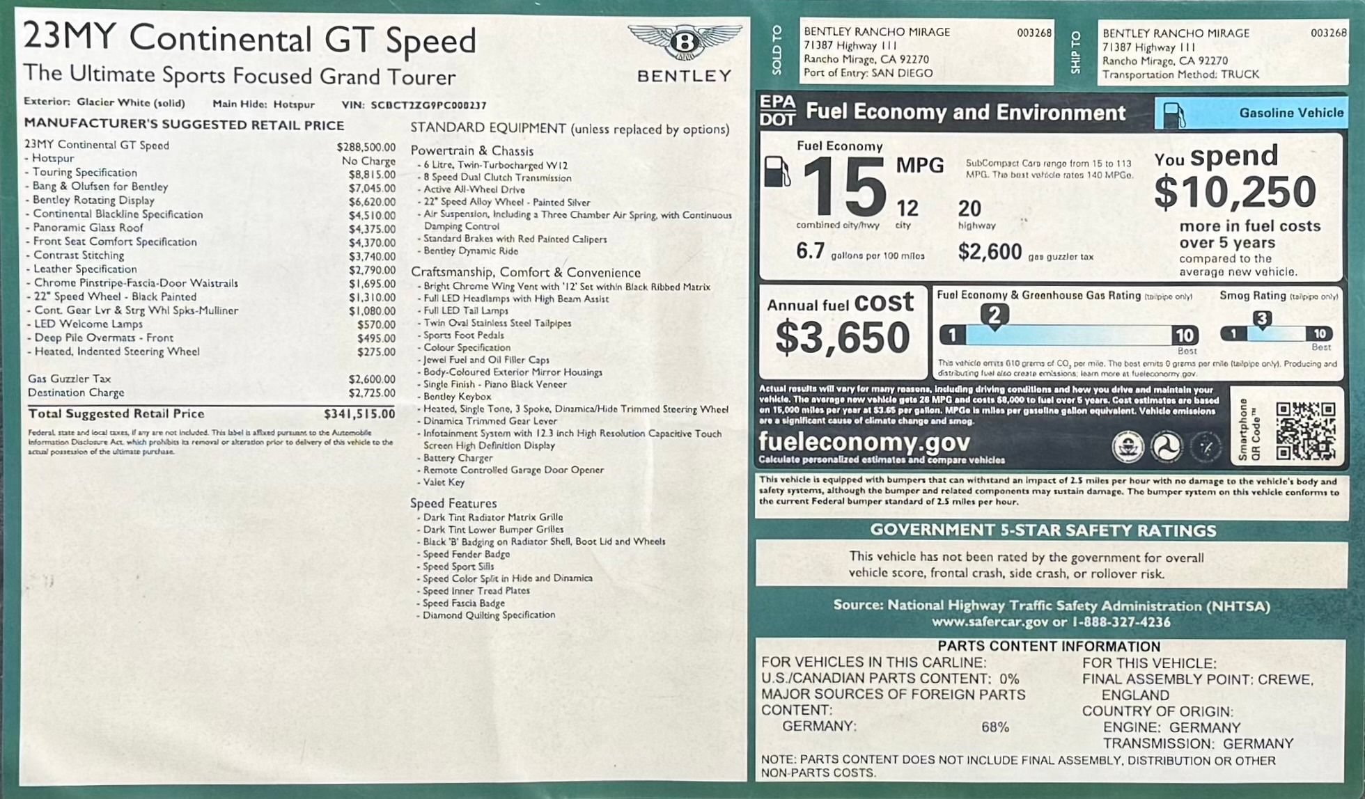 Certified 2023 Bentley Continental GT Speed AWD/4WD image 21