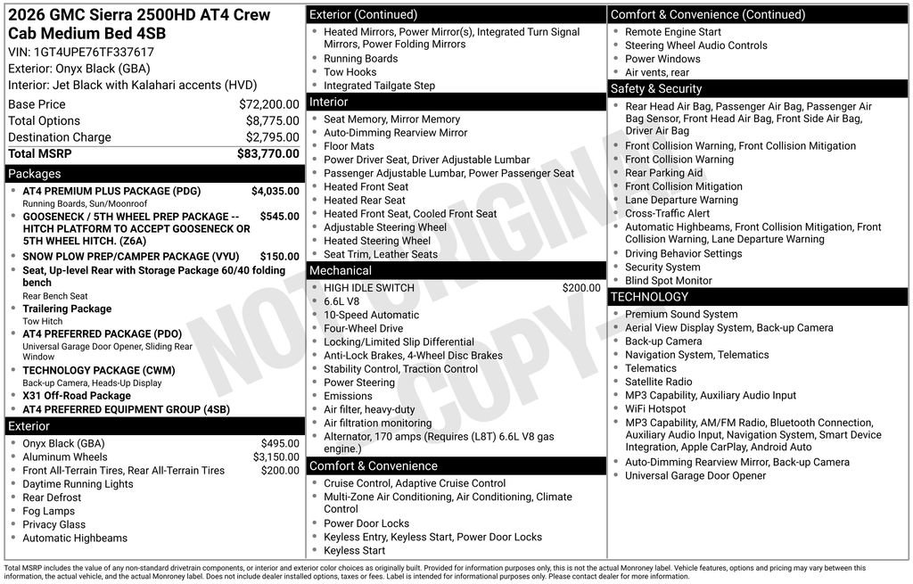 New 2026 GMC Sierra 2500 AT4 w/ AT4 Premium Plus Package AWD/4WD image 2