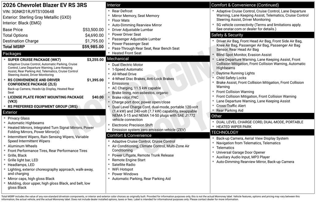 New 2026 Chevrolet Blazer EV RS w/ Super Cruise Package image 24