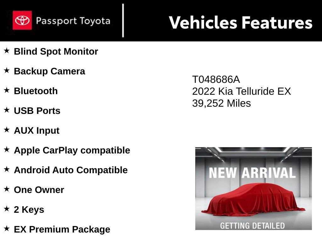 Used 2022 Kia Telluride EX w/ EX Premium Package image 2