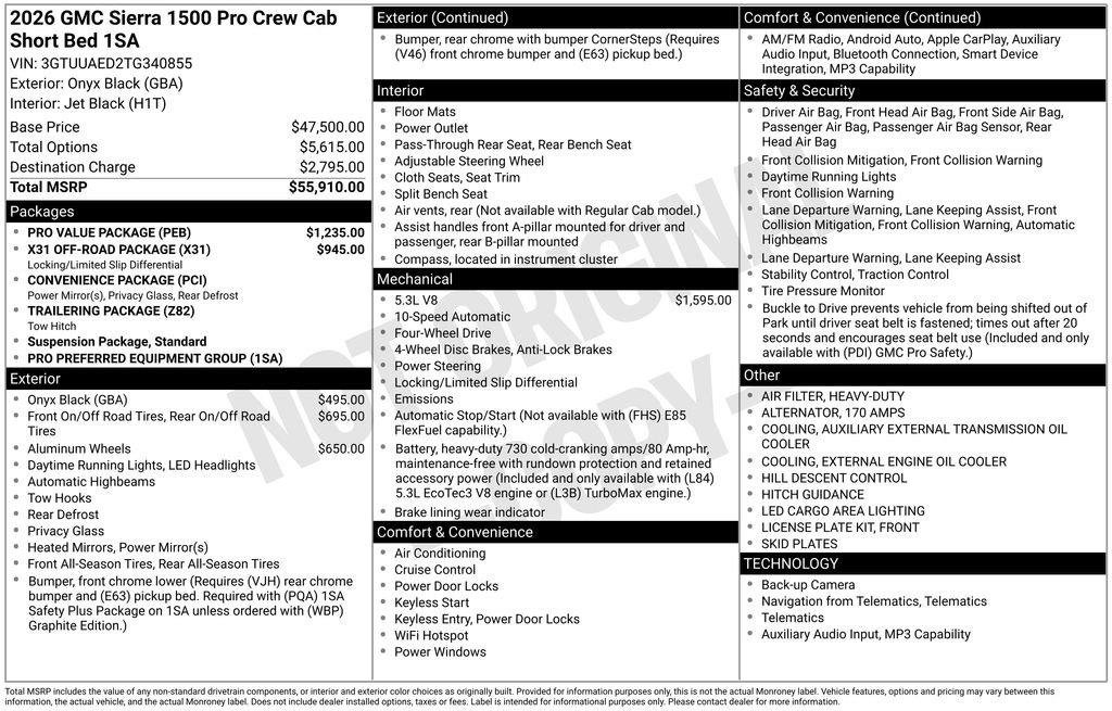 New 2026 GMC Sierra 1500 Pro w/ Pro Value Package AWD/4WD image 5